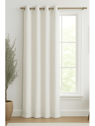 Cortina Blackout Tela Tipo Lino Gruesa 140x225 – 1 Paño Blanco