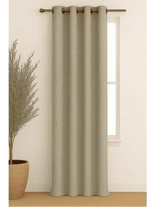 Cortina Blackout Tela Tipo Lino Gruesa 140x225 – 1 Paño Beige