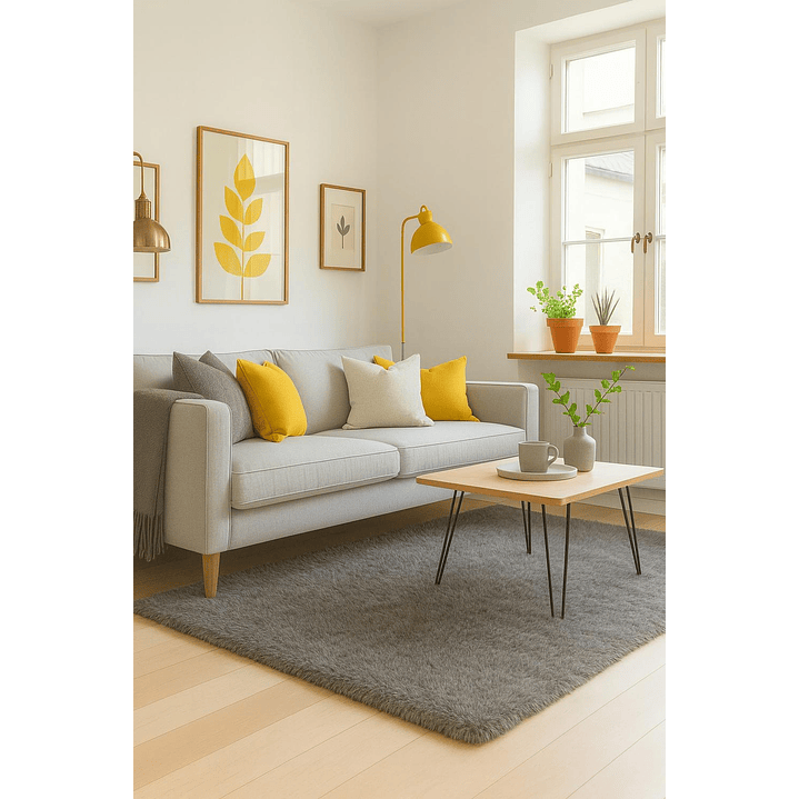 Alfombra Bajada De Cama Timmy Peluda Color Gris 55x145 4