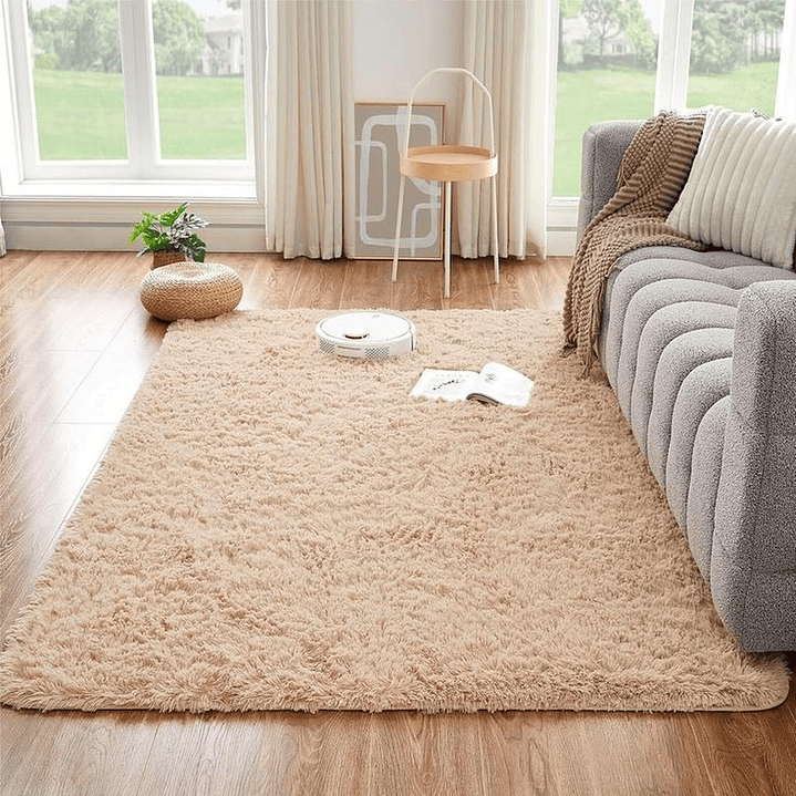Alfombra Peluda Shaggy Beige 200x220 Clems 6