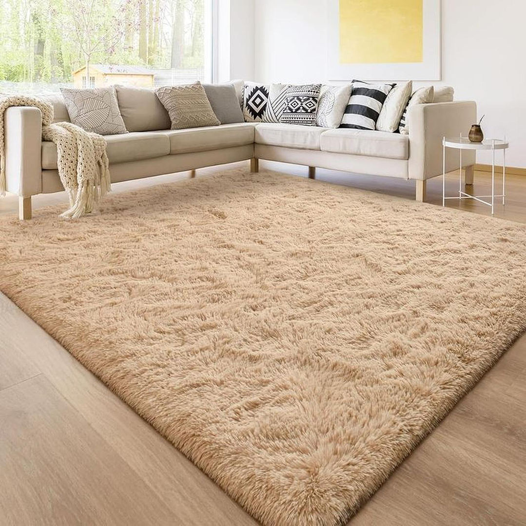 Alfombra Peluda Shaggy Beige 200x220 Clems 7