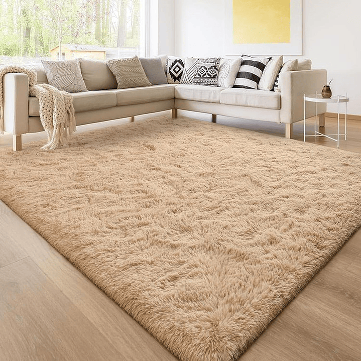 Alfombra Peluda Shaggy Beige 200x220 Clems 7
