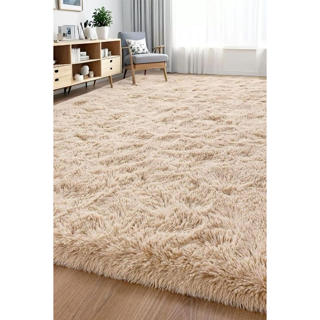Alfombra Peluda Shaggy Beige 200x220 Clems 8