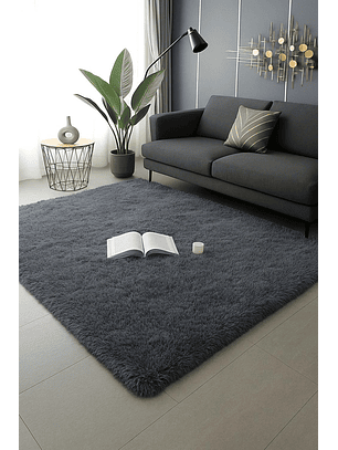 Alfombra Peluda Shaggy Gris 150x200
