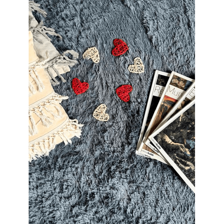 Alfombra Peluda Shaggy Gris 150x200 7