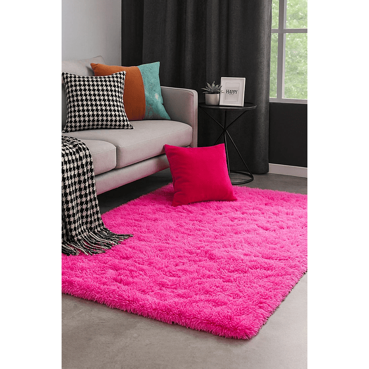 Alfombra Peluda Shaggy Clems 200x220 Fucsia 2