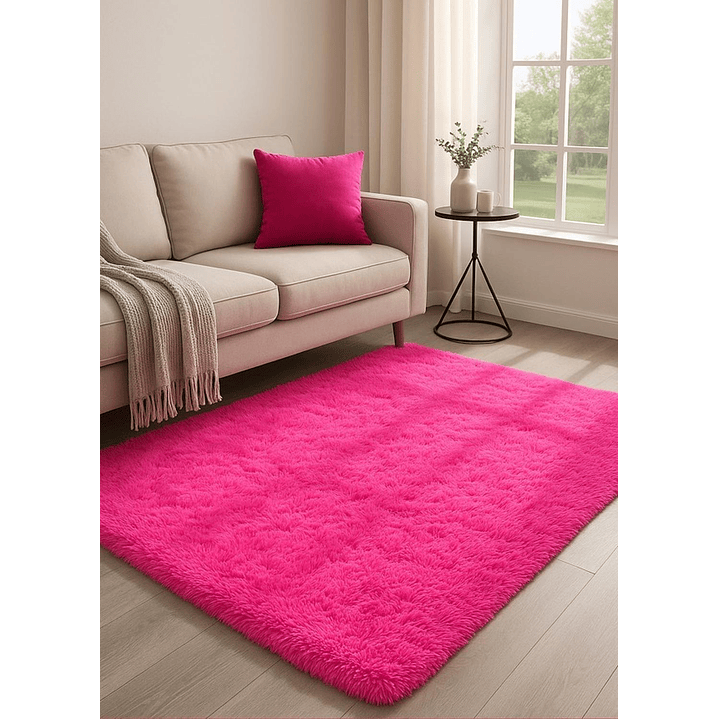 Alfombra Peluda Shaggy Clems 200x220 Fucsia 3