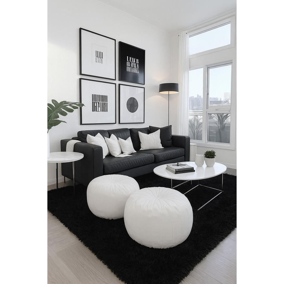 Alfombra Peluda Shaggy Negro 200x220 Clems 1