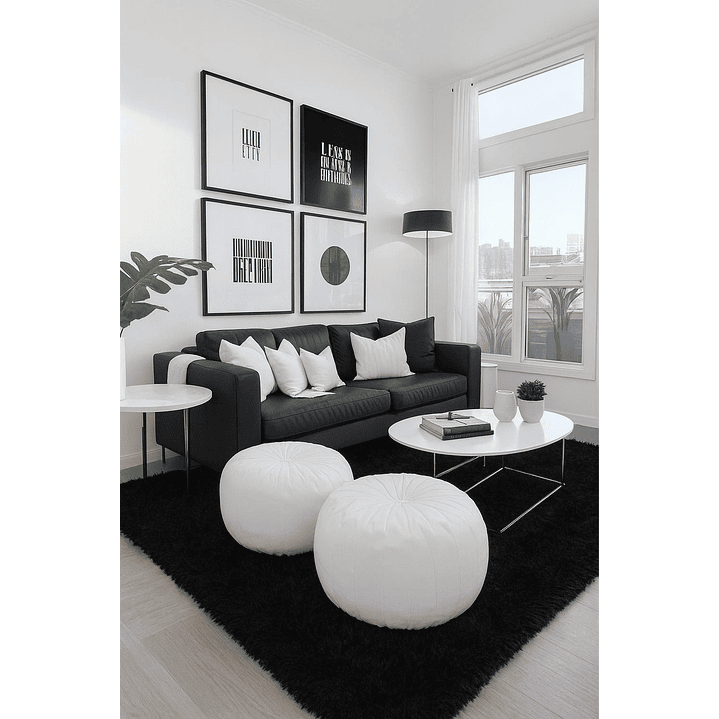 Alfombra Peluda Shaggy Negro 200x220 Clems 1