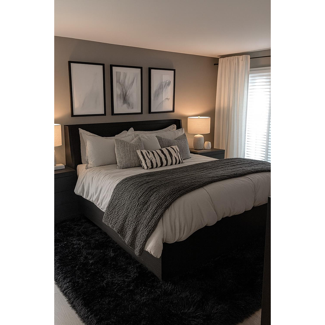 Alfombra Peluda Shaggy Negro 200x220 Clems 3