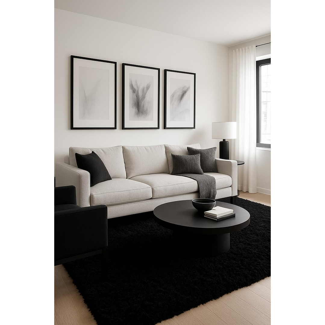 Alfombra Peluda Shaggy Negro 200x220 Clems 5