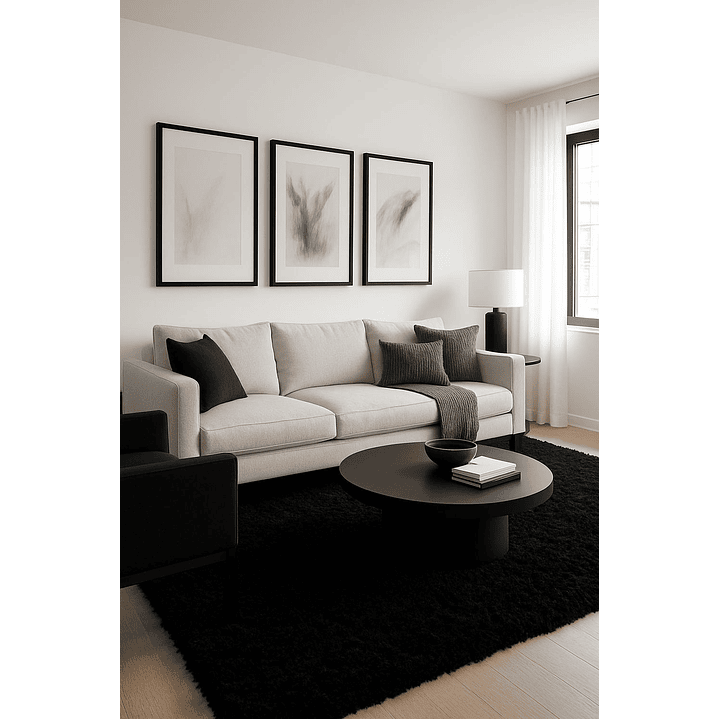 Alfombra Peluda Shaggy Negro 200x220 Clems 5