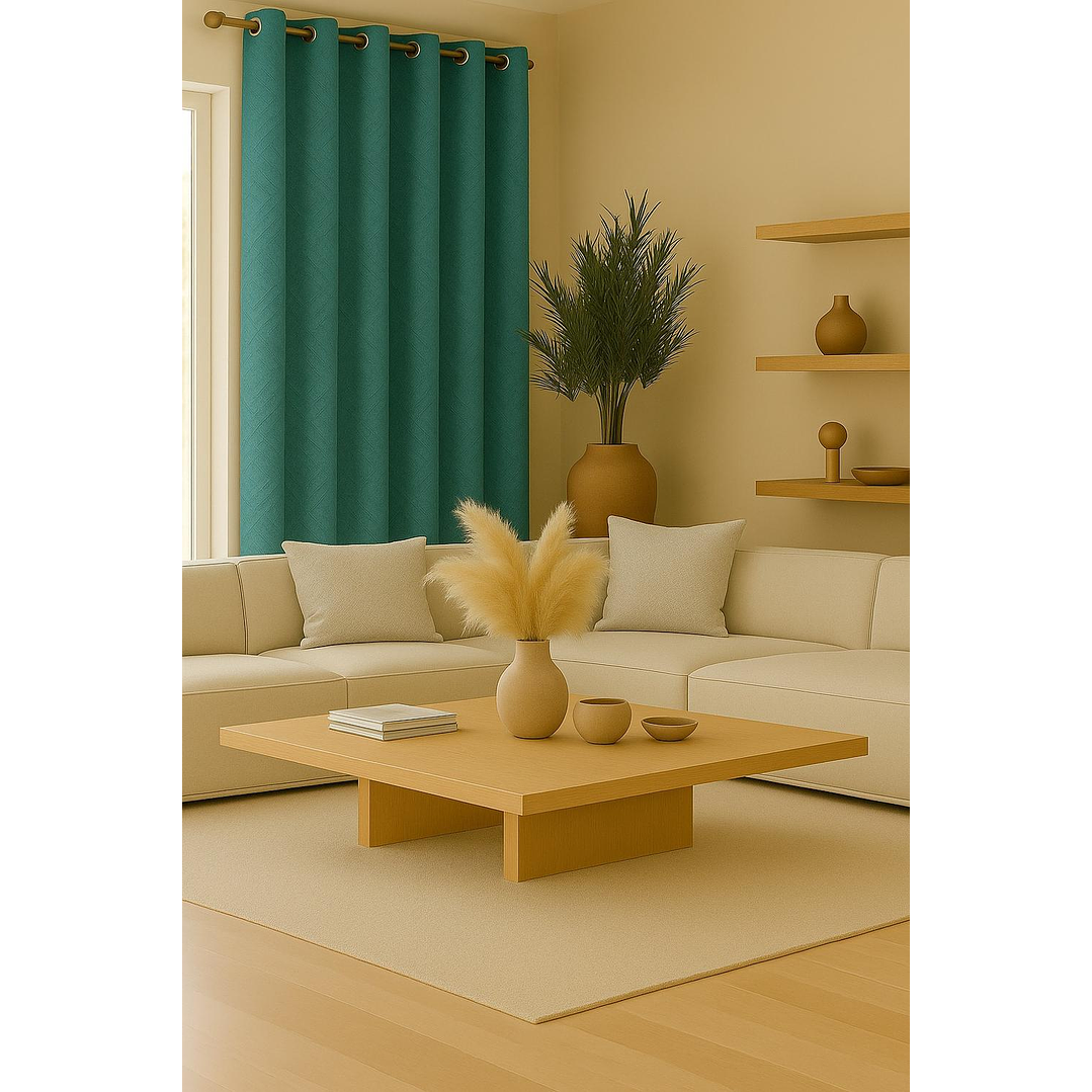 Cortina Blackout Tela Diseño 135x225 – 1 Paño Geometrica Turquesa 1