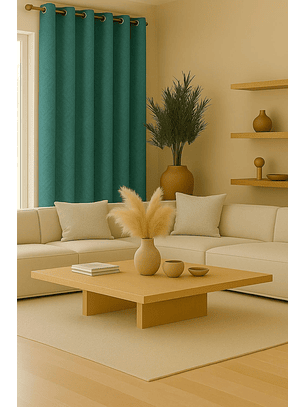 Cortina Blackout Tela Diseño 135x225 – 1 Paño Geometrica Turquesa