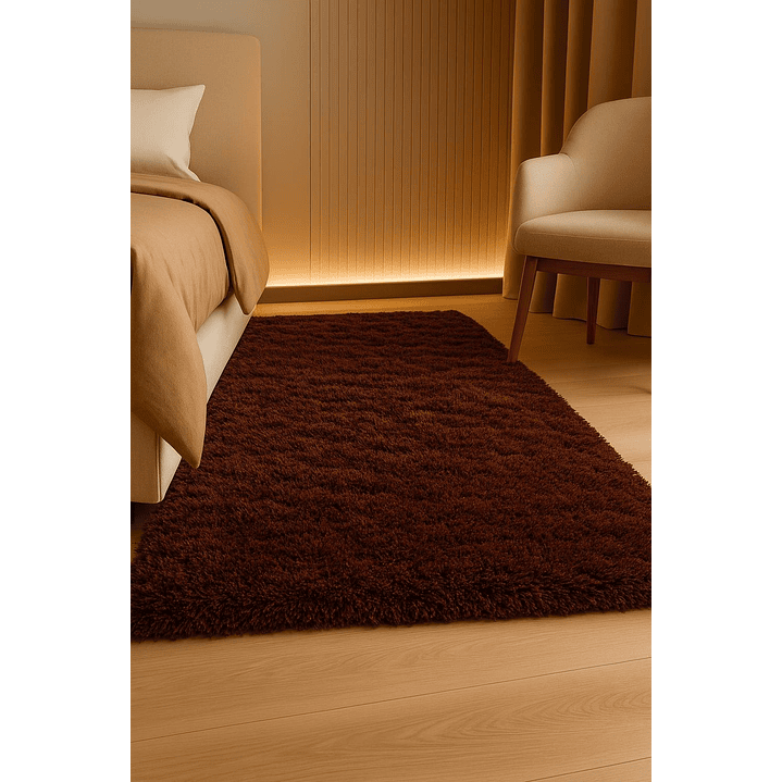 Alfombra Bajada De Cama Clems Shaggy 60x150 Café 4