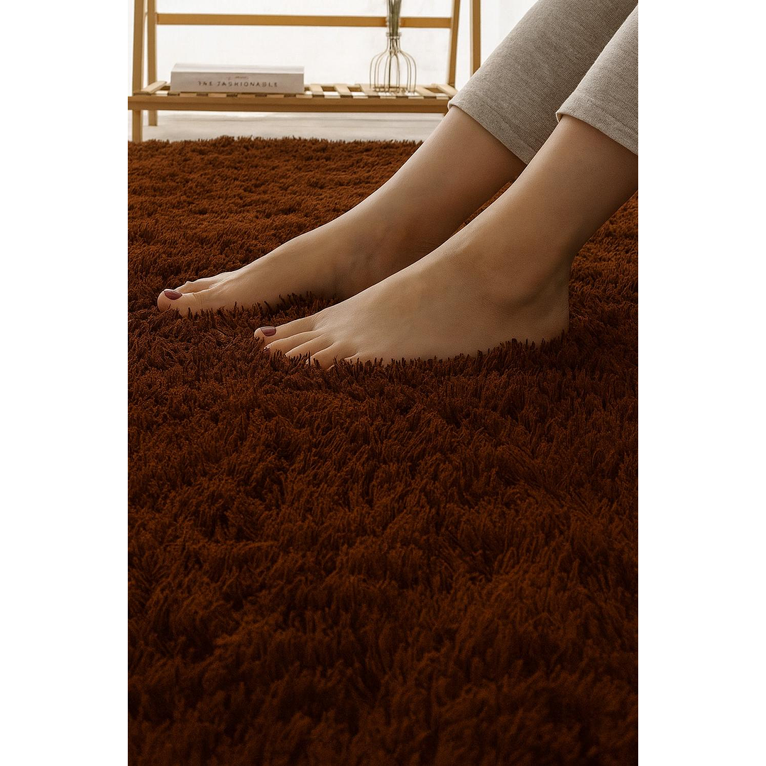 Alfombra Bajada De Cama Clems Shaggy 60x150 Café 5