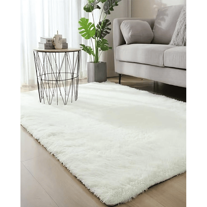 Alfombra Peluda Shaggy Crema 200x220 3