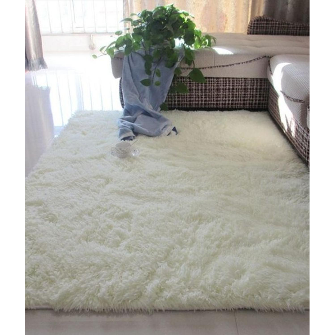 Alfombra Peluda Shaggy Crema 200x220 4
