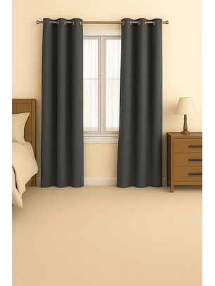 Cortinas Blackout Tela Delgada 140x225 – Pack 2 paños Gris Oscuro