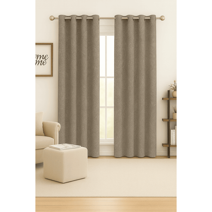 Cortina Blackout Tela Diseño 135x225 – 1 Paño Café Claro 2