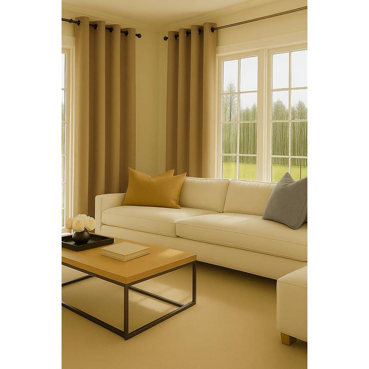 Cortina Blackout Tela Delgada 140x225 – 1 paño Dorado 3