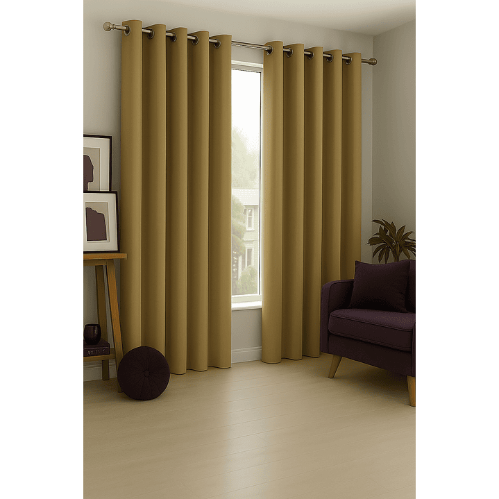 Cortina Blackout Tela Delgada 140x225 – 1 paño Dorado 5