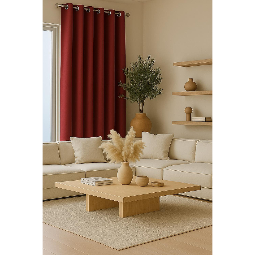 Cortina Blackout Tela Delgada 140x225 – 1 paño Rojo 1