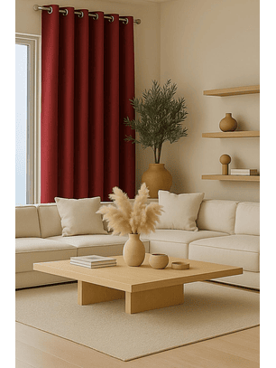 Cortina Blackout Tela Delgada 140x225 – 1 paño Rojo