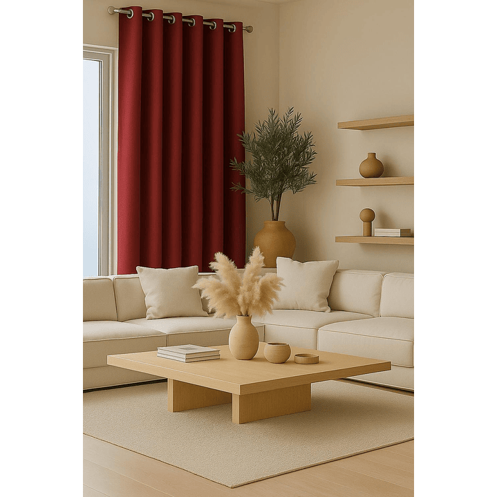 Cortina Blackout Tela Delgada 140x225 – 1 paño Rojo 1