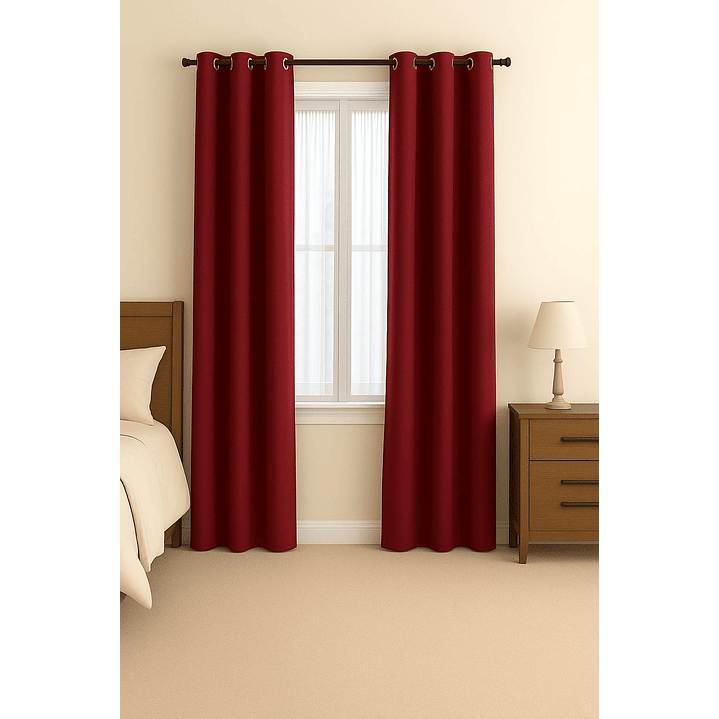Cortina Blackout Tela Delgada 140x225 – 1 paño Rojo 2