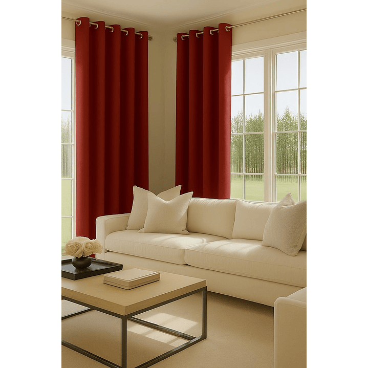 Cortina Blackout Tela Delgada 140x225 – 1 paño Rojo 3