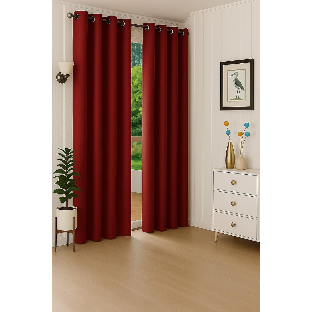 Cortina Blackout Tela Delgada 140x225 – 1 paño Rojo 5