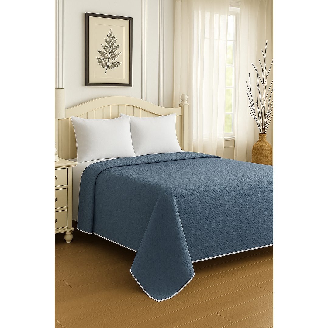 Cubrecama Quilt Reversible Azul 1