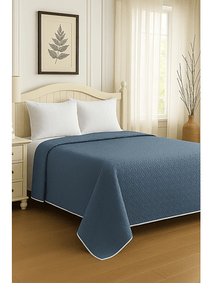 Cubrecama Quilt Reversible Azul
