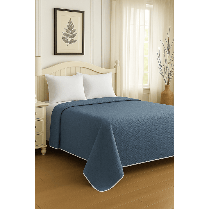 Cubrecama Quilt Reversible Azul 1