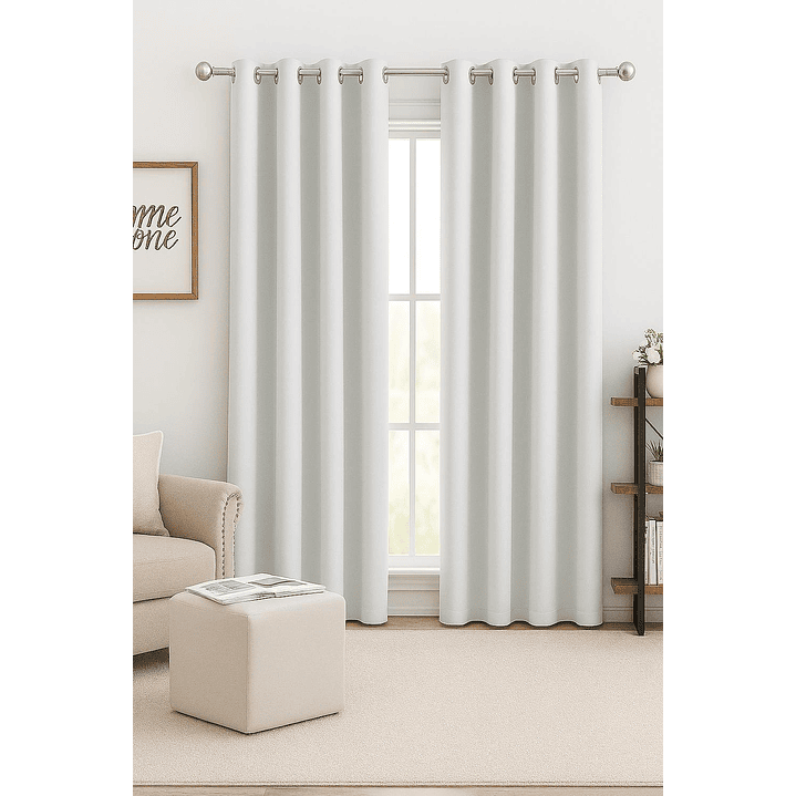 Cortinas Blackout Tela Delgada 140x225 – Pack 2 paños Blanco 3
