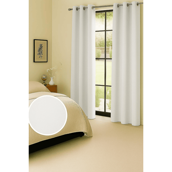 Cortinas Blackout Tela Delgada 140x225 – Pack 2 paños Blanco 4