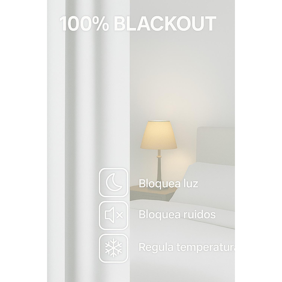 Cortina Blackout Tela Delgada 140x225 – 1 paño Blanco 6