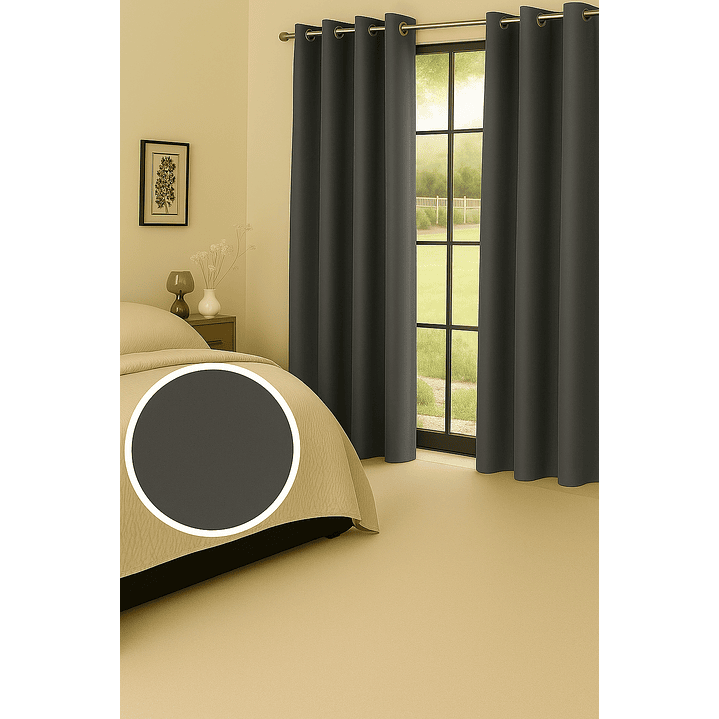 Cortina Blackout Tela Delgada 140x225 – 1 paño Gris Oscuro 4