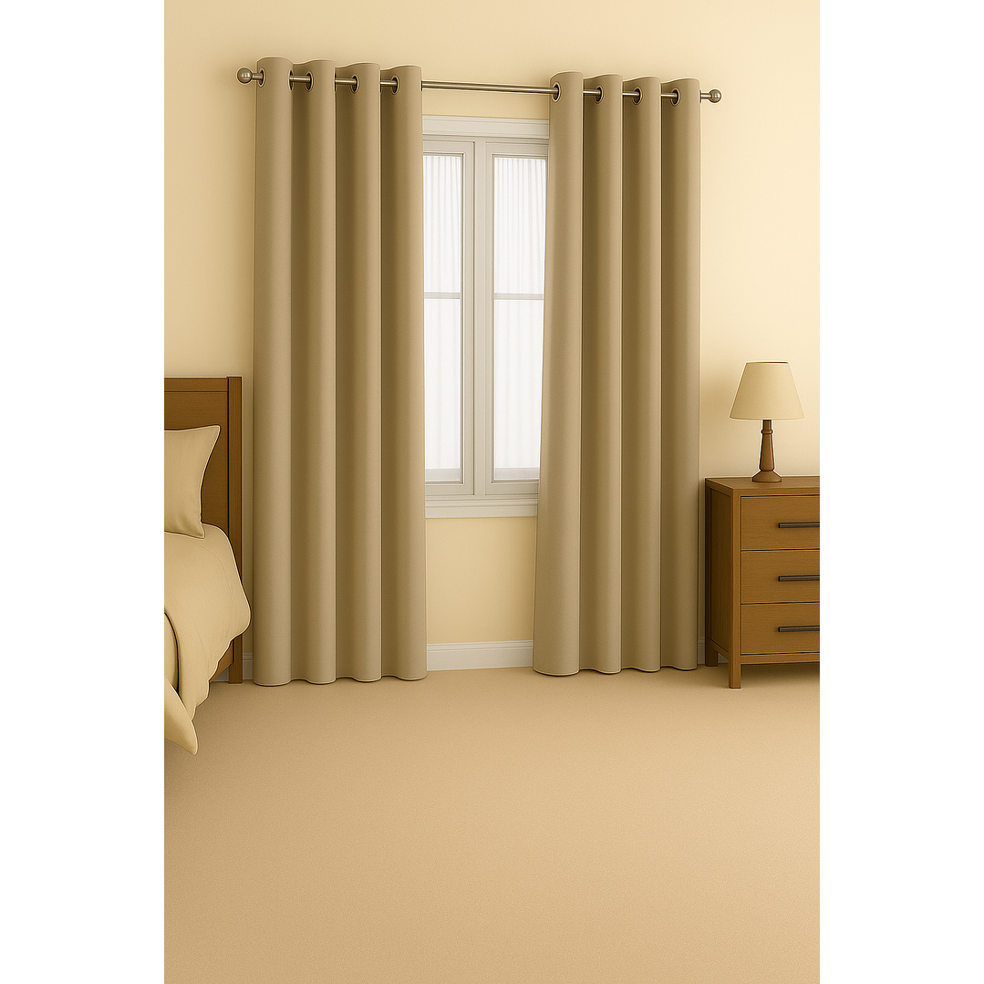 Cortinas Blackout Tela Delgada 140x225 – Pack 2 paños Café Claro 1