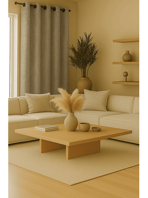 Cortina Blackout Tela Diseño 135x225 – 1 Paño Café Claro