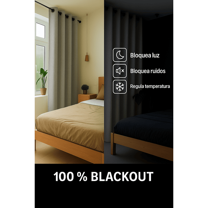 Cortina Blackout Tela Tipo Lino Gruesa 140x225 – 1 Paño Gris Claro 2