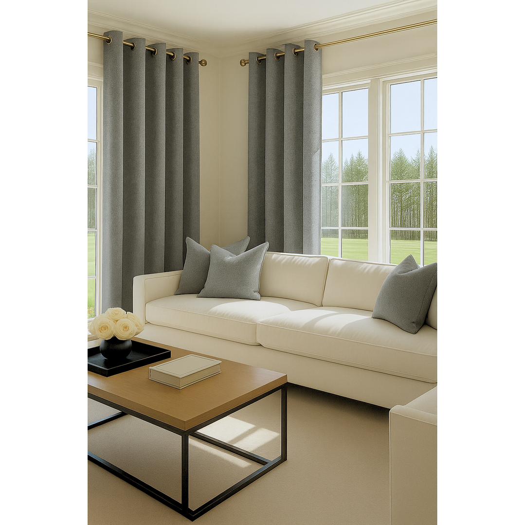 Cortina Blackout Tela Tipo Lino Gruesa 140x225 – 1 Paño Gris Claro 6