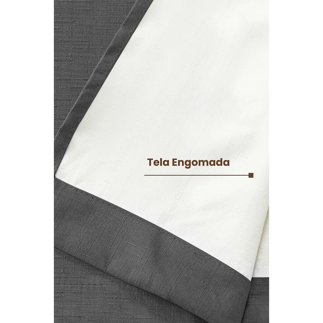 Cortina Blackout Lino 140x220cm Gris Oscuro 4