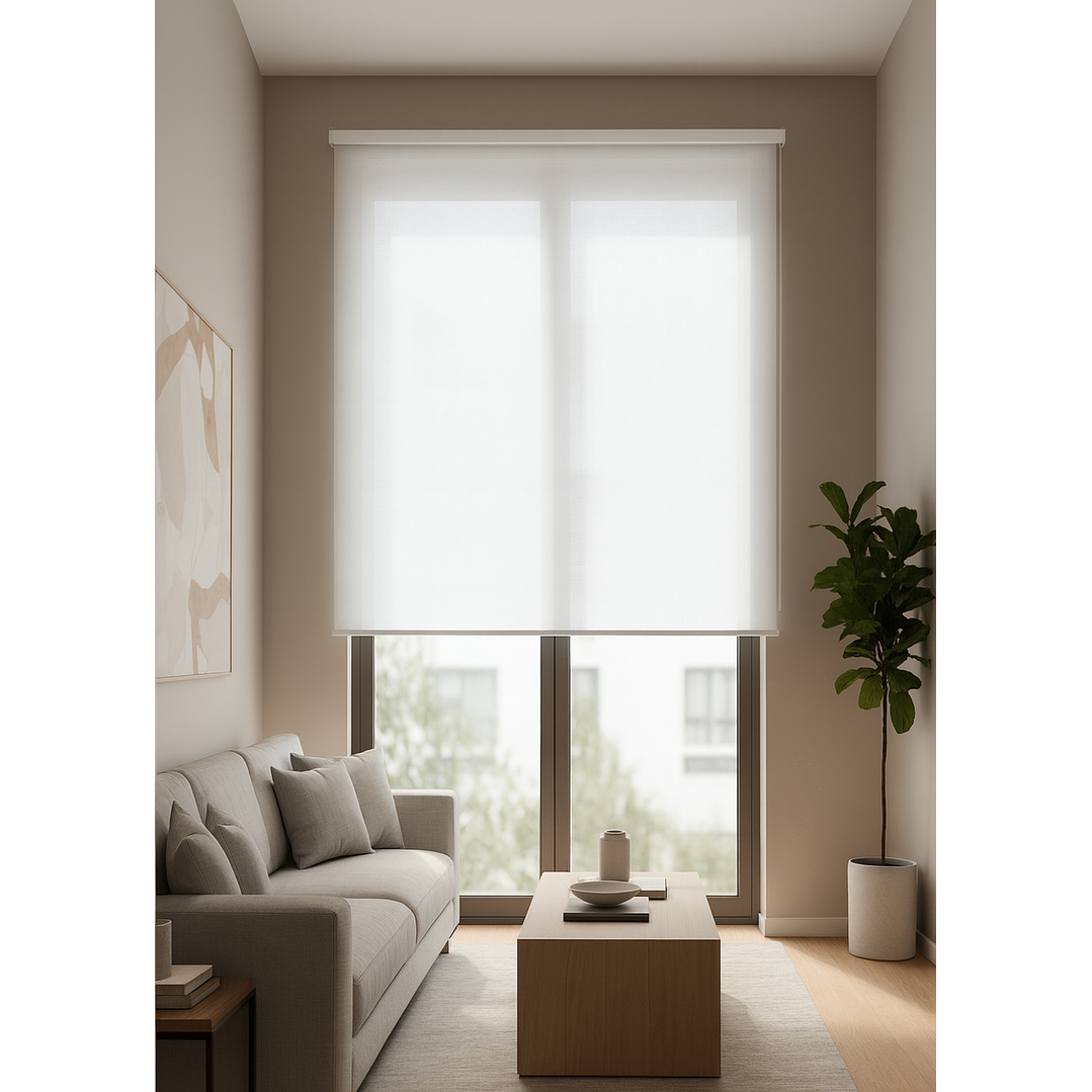 Cortina Roller Sunscreen 5% Filtro Solar Color Blanco 1