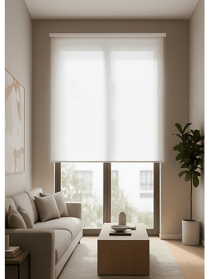 Cortina Roller Sunscreen 5% Filtro Solar Color Blanco