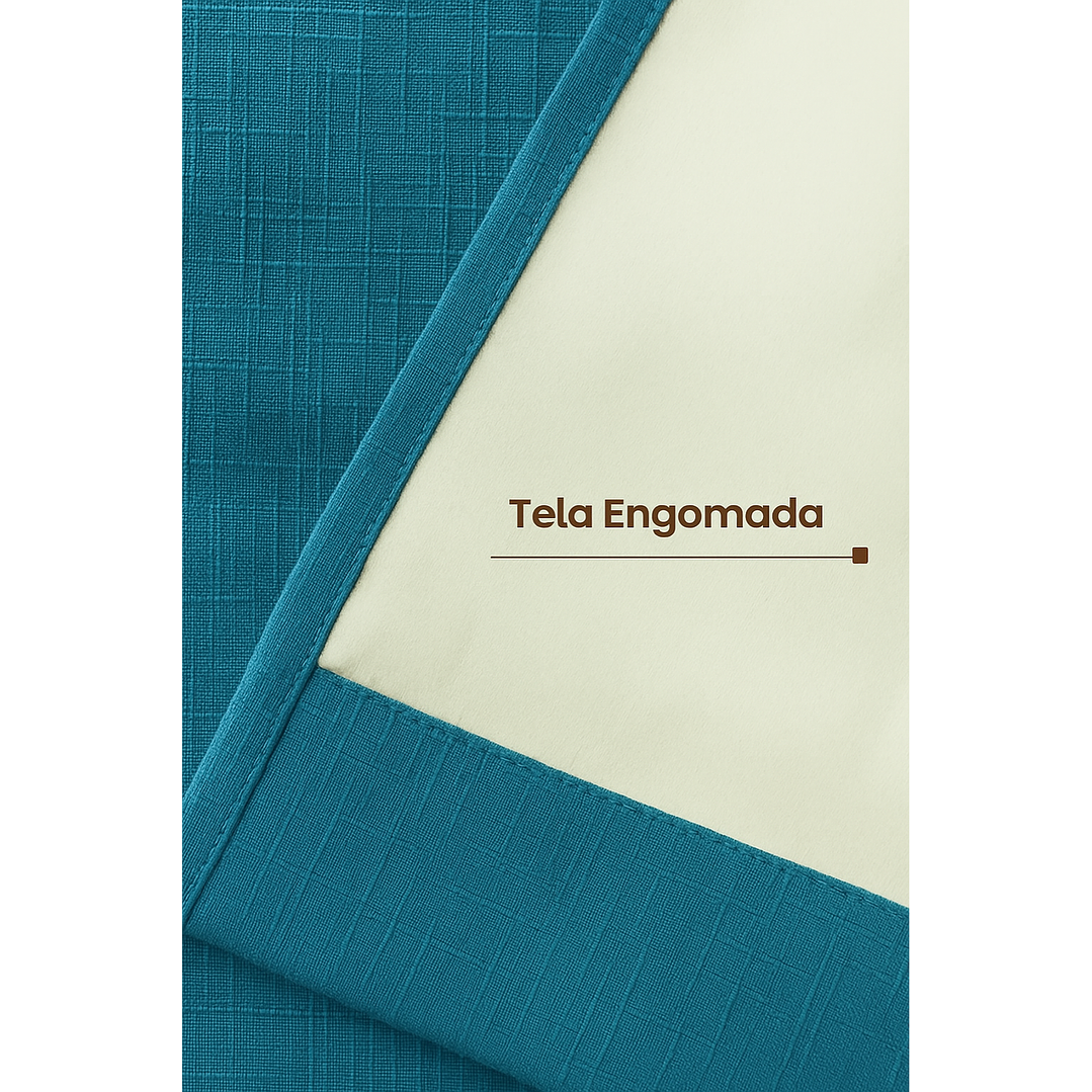 Cortina Blackout Tela Tipo Lino Gruesa 140x225 – Pack  2 Paños Turquesa 4