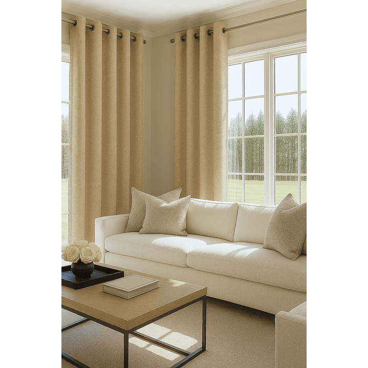 Cortina Blackout Tela Tipo Lino Gruesa 140x225 – Pack  2 Paños Taupe 5