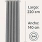 Pack 2 Cortina Blackout Lino 140x220cm Gris Oscuro - Miniatura 3