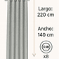 Cortina Blackout Tela Tipo Lino Gruesa 140x225 – Pack  2 Paños Gris Claro - Miniatura 3